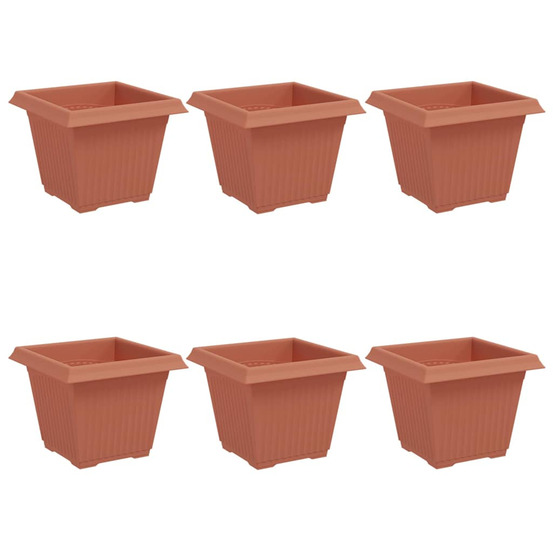 Pot de fleurs carré 6 pcs rouge brique 33 x 33 x 26 cm