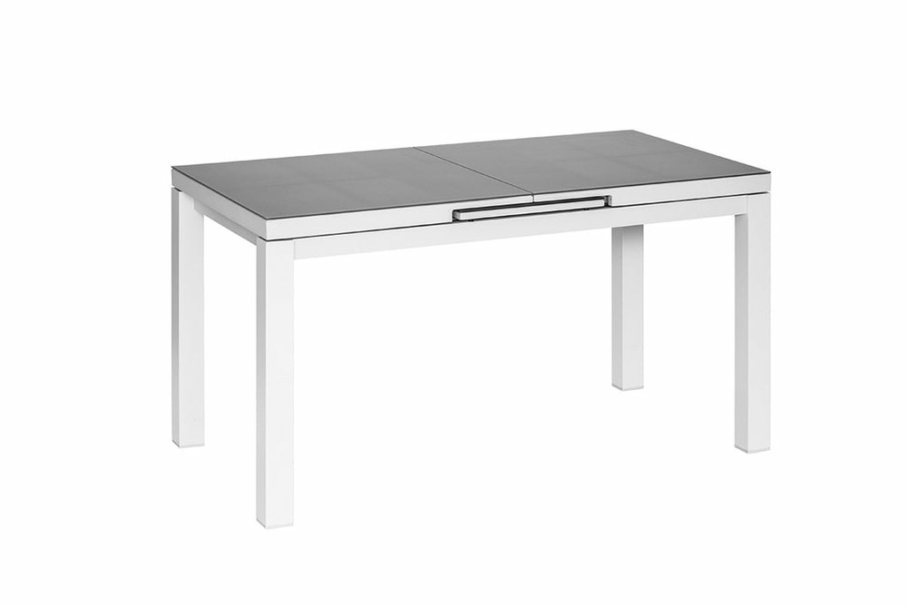 Table de jardin extensible 6-8 personnes ibiza gris perle jardiline 140/180 cm