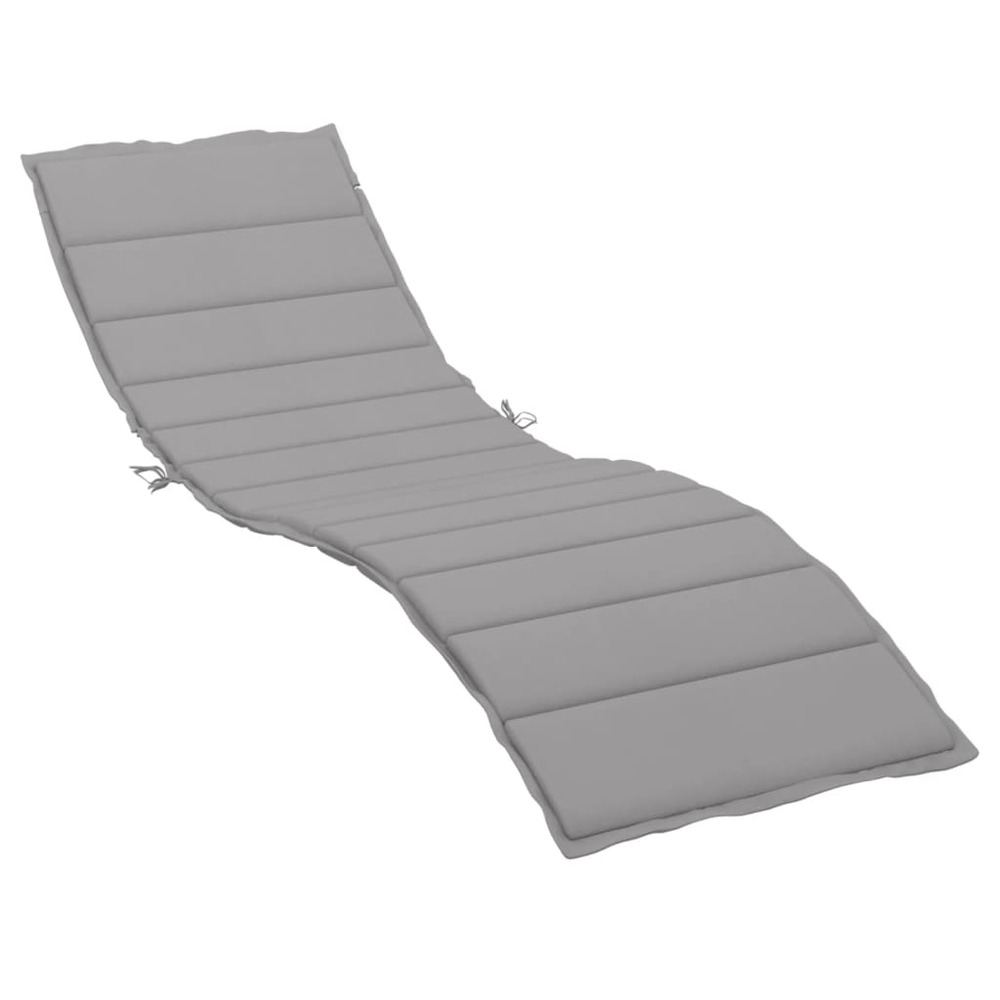 Coussin de chaise longue gris 200x70x3 cm tissu oxford