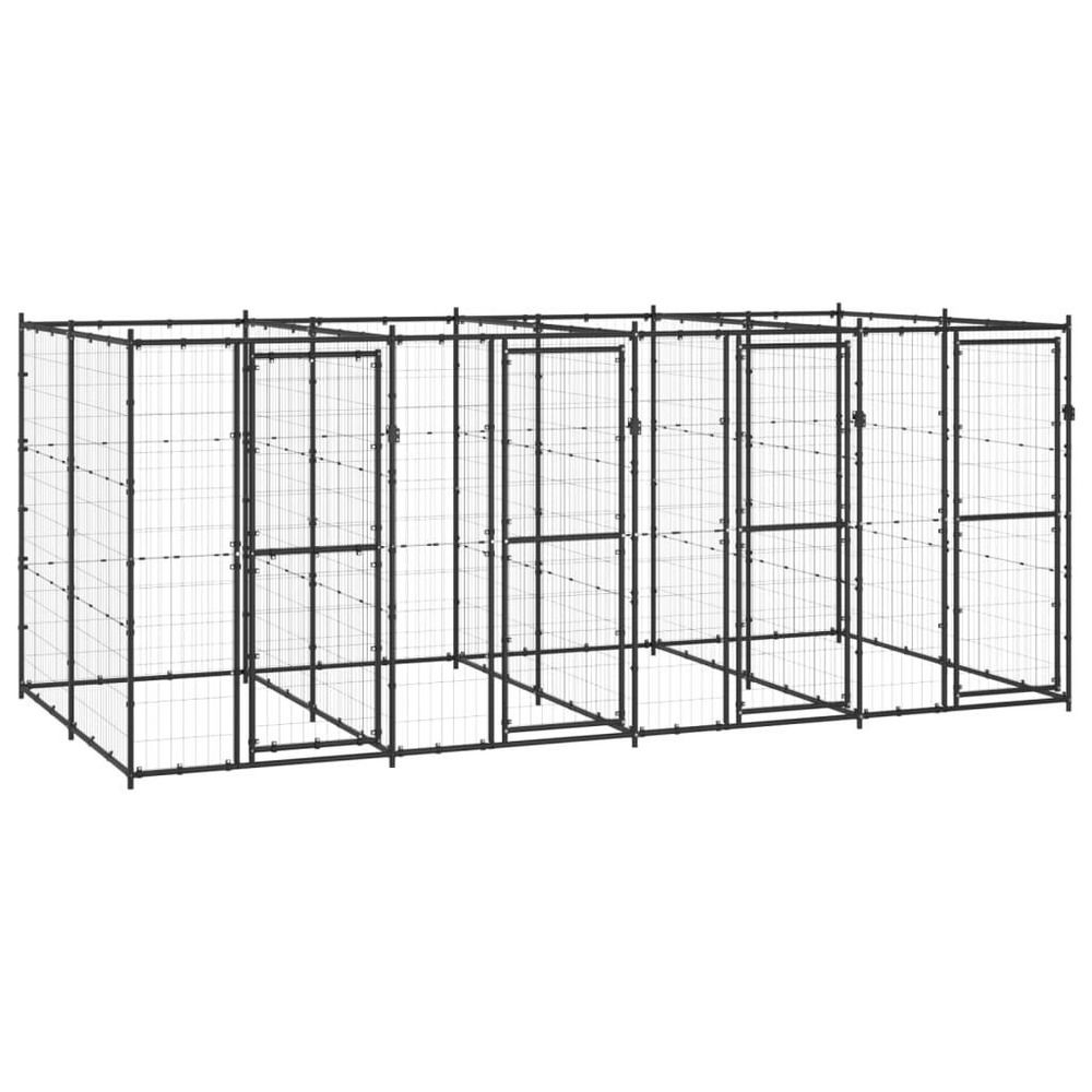Chenil extérieur cage enclos parc animaux chien extérieur acier 9,68 m²