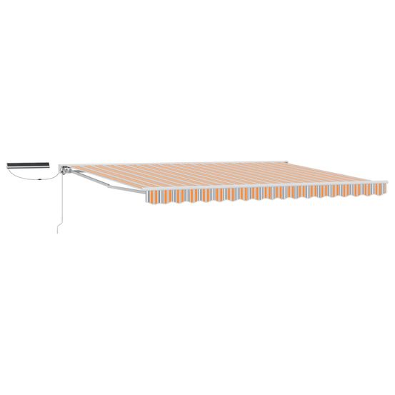 Auvent rétractable électrique bleu, orange, blanc 5 × 3,5 m