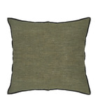 Coussin décoratif déhoussable en lin et coton vert kaki 45 x 45 cm