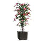 Bougainvillier artificiel en pot tronc naturel lianes h 180 cm rose fushia - dim