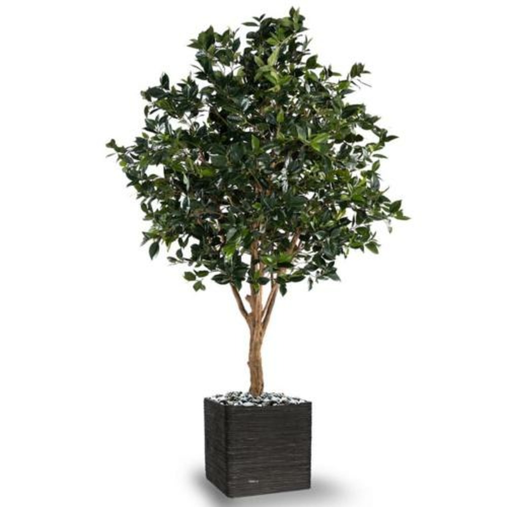 Arbre fruitier artificiel en pot h 280 cm feuillage dense vert