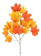 Branche de platane factices 23 feuilles, h78cm, d58cm rouge-orange - couleur: ro