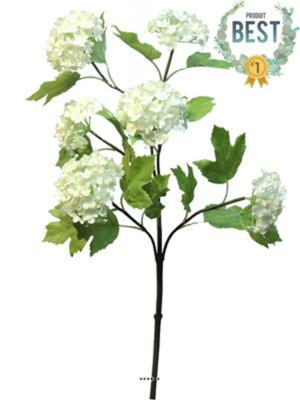 Branche de viorne artificielle, 6 têtes, h 60 cm crème - best - couleur: crème
