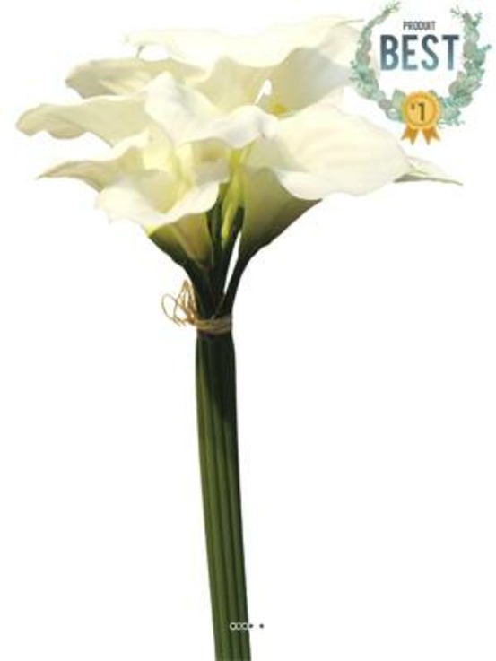 Bouquet d’arum calla artificiel, 12 têtes, h 45 cm crème - best - couleur: