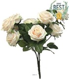 Bouquet de rose paris artificielle, 10 têtes, h42 cm rose-crème - best - couleur