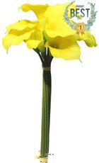Bouquet d&rsquo;arum calla artificiel, 12 têtes, h 45 cm jaune - best - couleur: