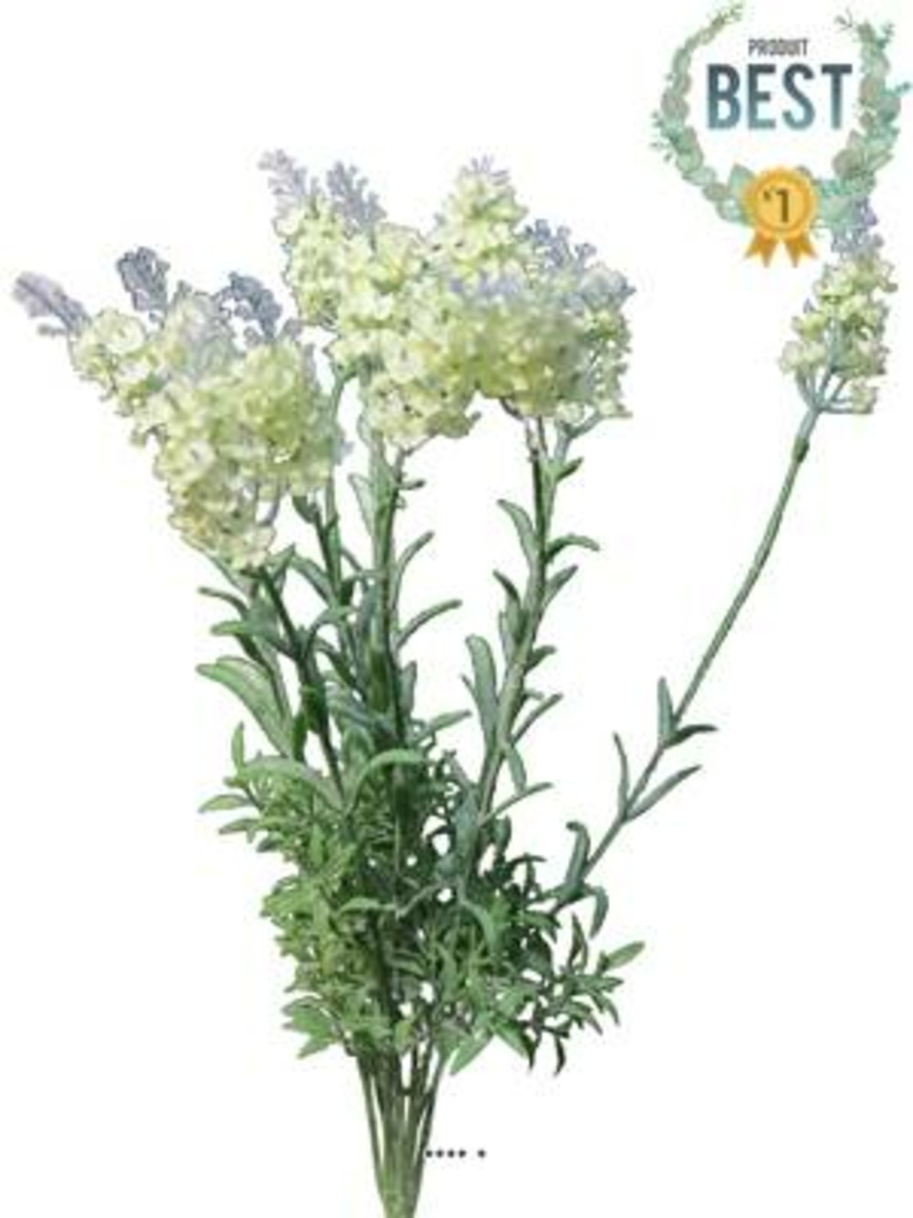Lavande artificielle en tige, 10 ramures, h 40 cm crème - best - couleur: crème