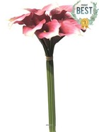 Bouquet d&rsquo;arum calla artificiel, 12 têtes, h 45 cm rose fushia - best - co