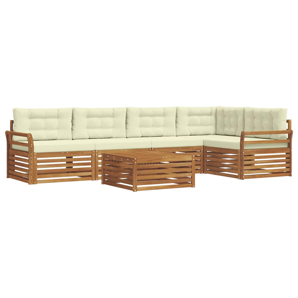 Ensemble de canapés d'extérieur 6 pcs naturel et crème