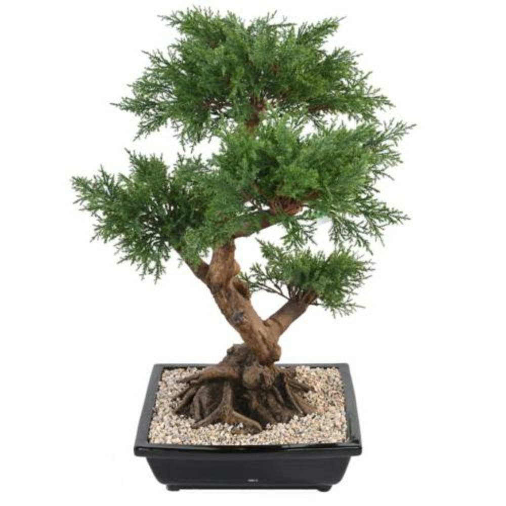 Bonsaï genévrier artificiel h 75 cm d 50 cm en pot - dimhaut: h 75 cm - couleur: