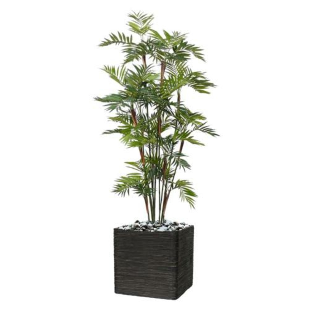 Palmier parlour artificiel h 200 cm 1232 feuilles 15 troncs en pot
