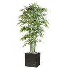 Bambou artificiel cannes moyennes vertes en pot feuillage tissu h 180 cm d 90 cm