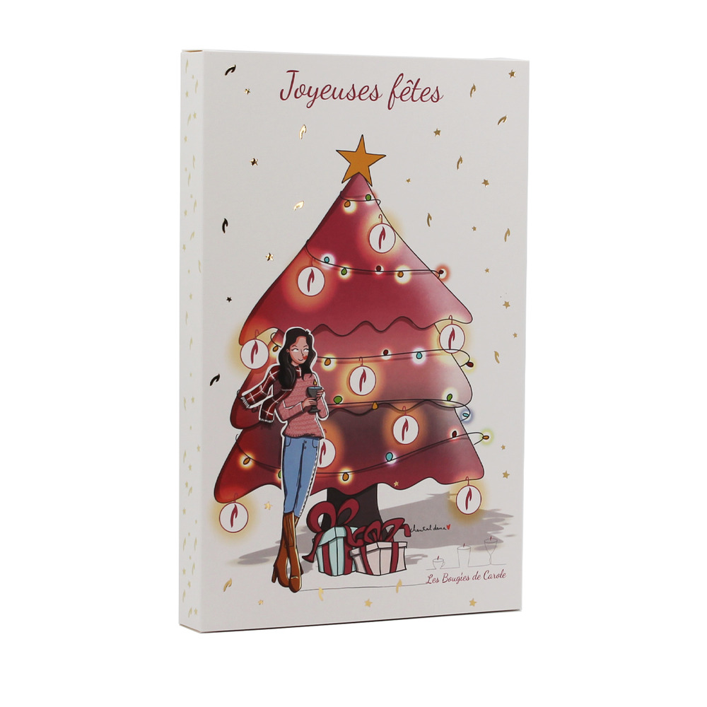 Calendrier de l’avent 24 bougies végétales et naturelles - 720ml - 24 parfums