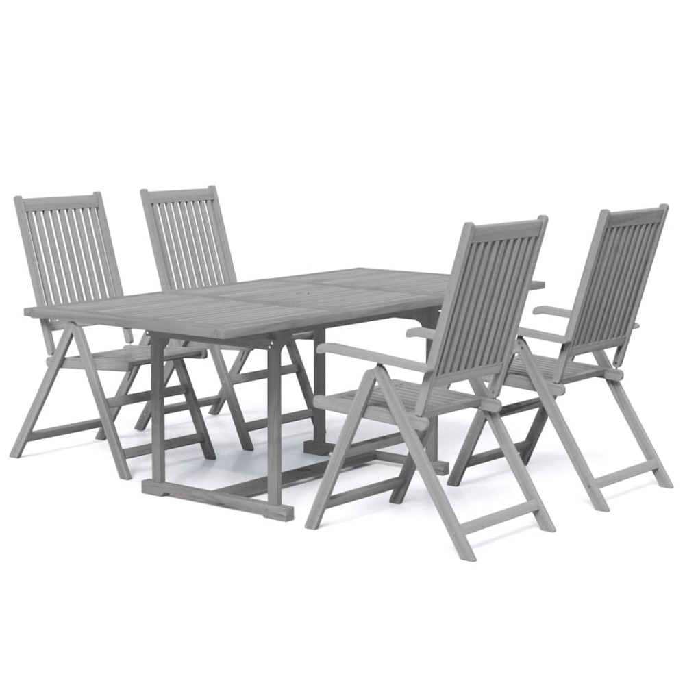 Ensemble à manger de jardin 5 pcs bois d'acacia massif