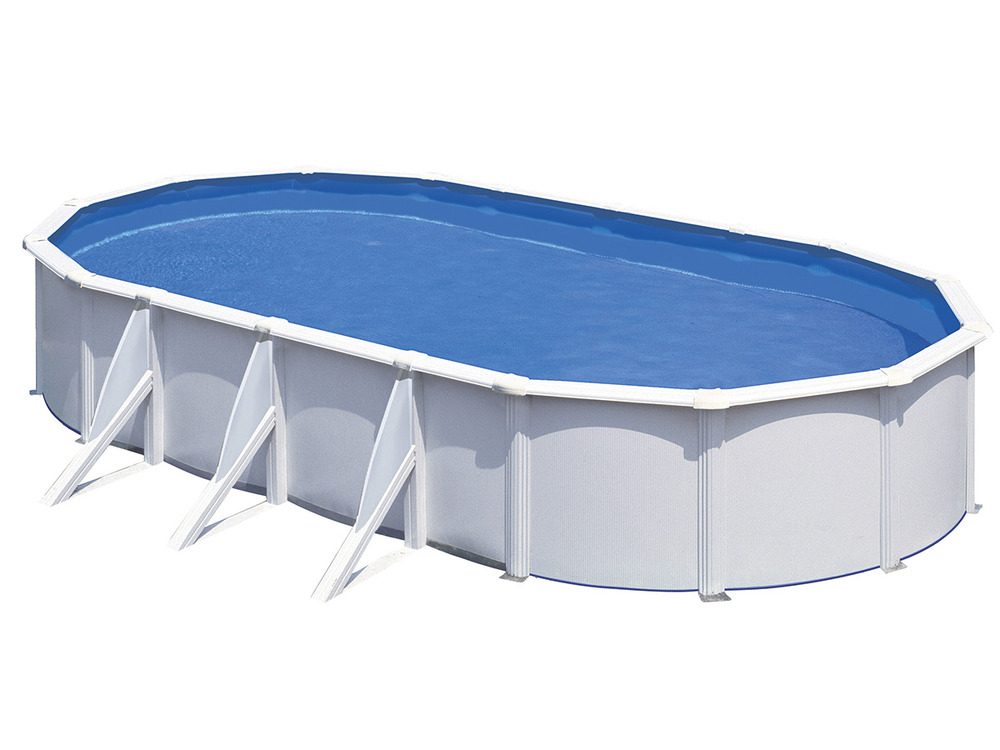 Piscine acier blanc fidji ovale 6,34 x 3,99 x 1,22 m