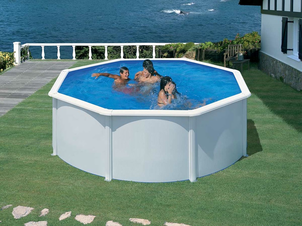 Piscine acier blanc fidji ronde 3,70 x 1,22 m