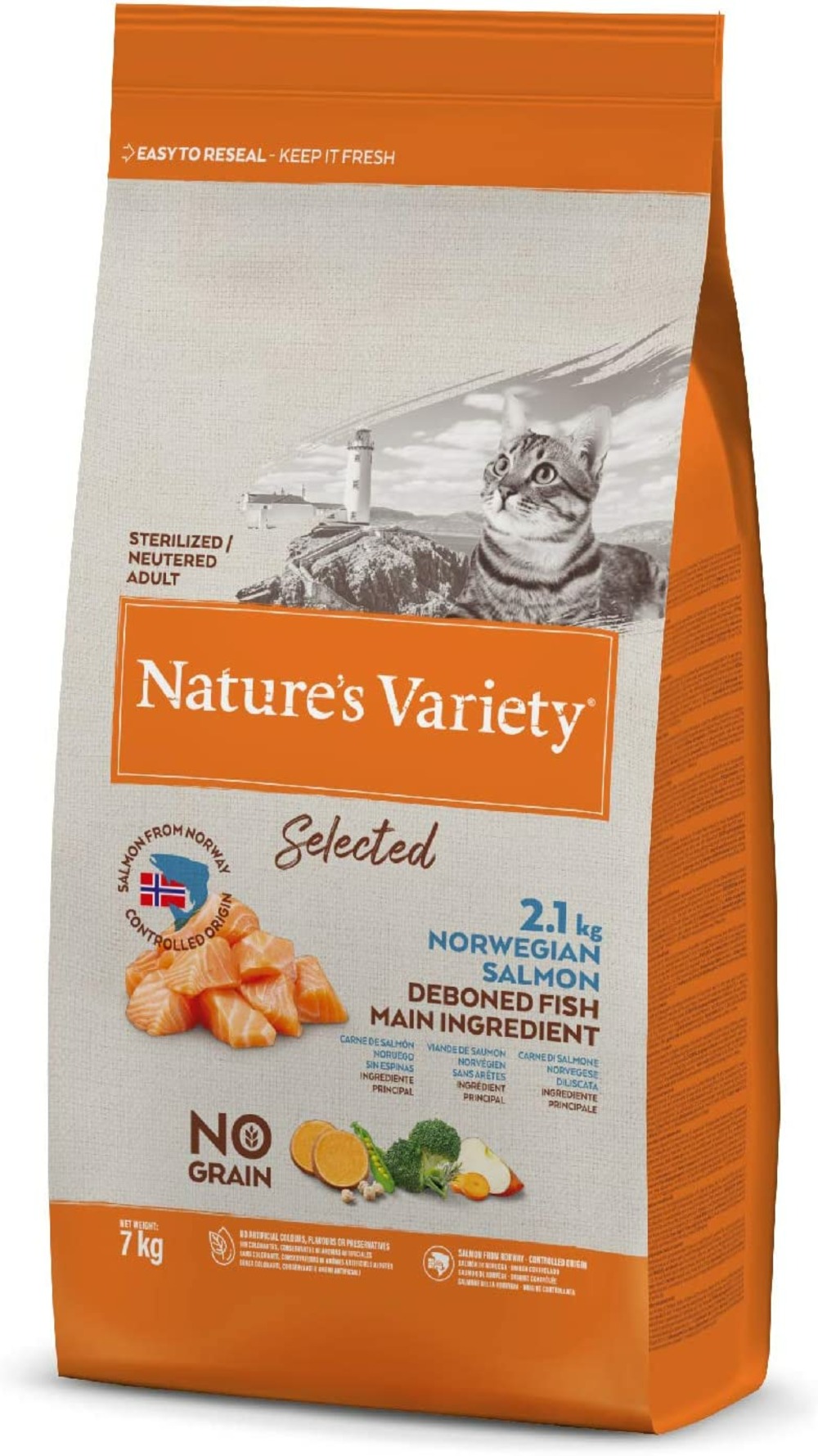 Croquette selected chat adulte saumon 7kg