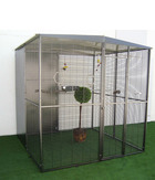 Volière de jardin pour perroquets de 4m² à toit deux pentes