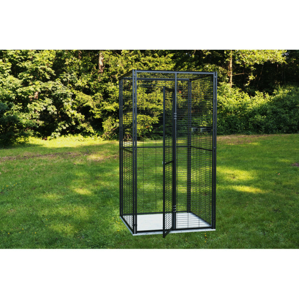 Volière de jardin pour perroquets de 1m² à toit maille