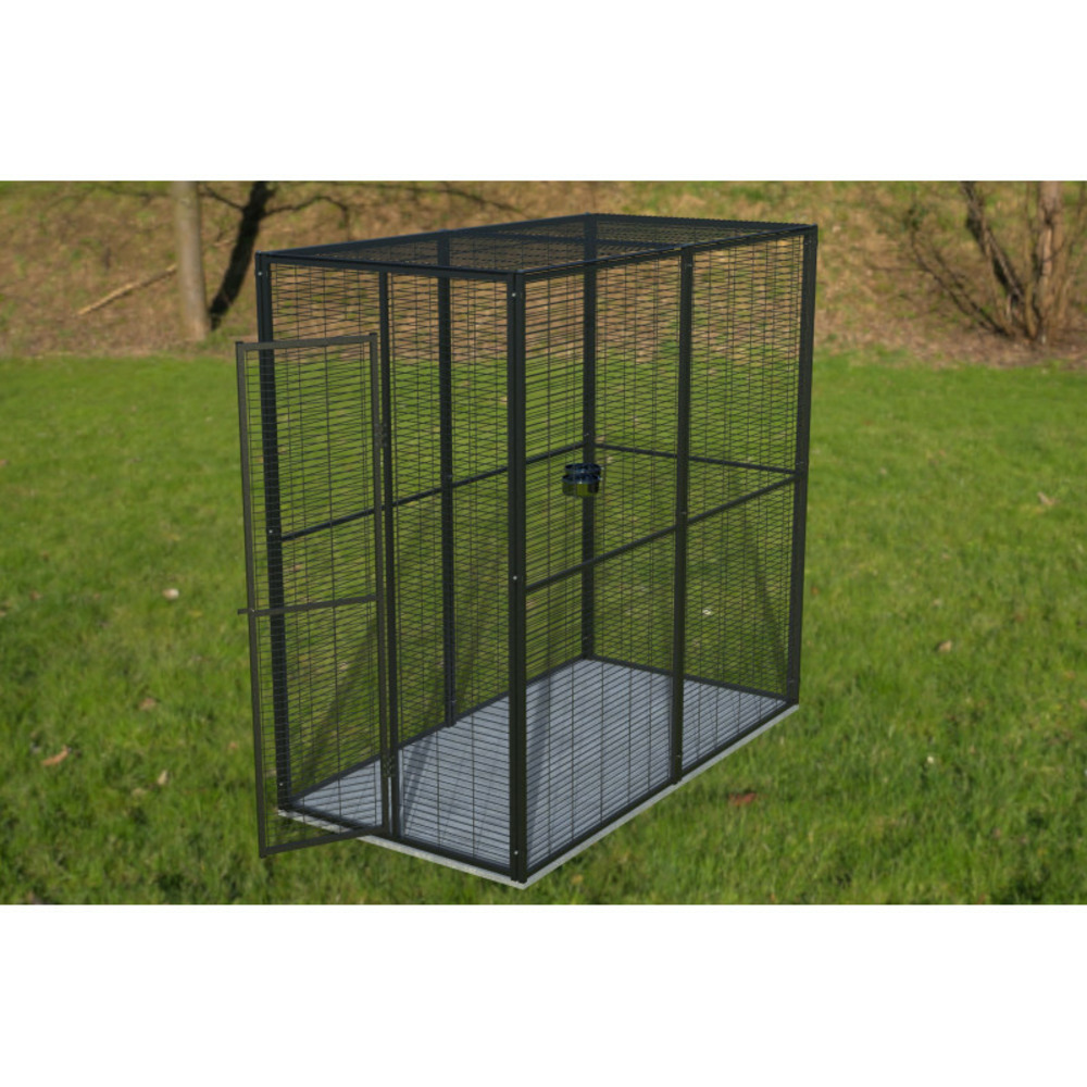 Volière de jardin pour perroquets de 2m² à toit maille