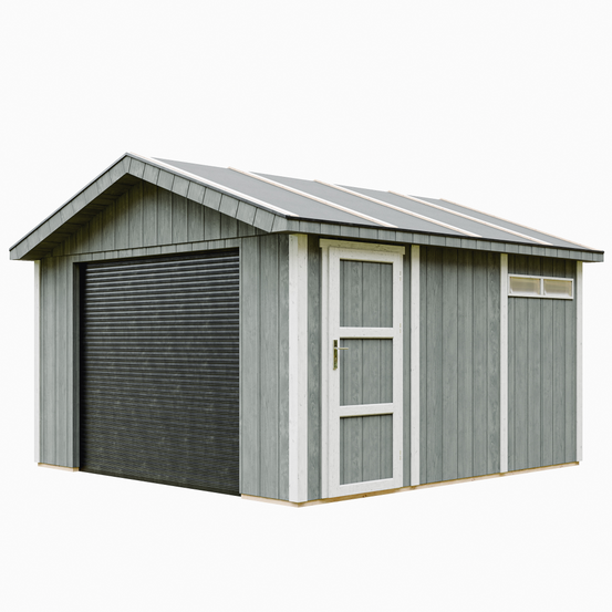 Garage qualité premium 13 m² - l378xl412 cm - timbela m990b-cavern steel