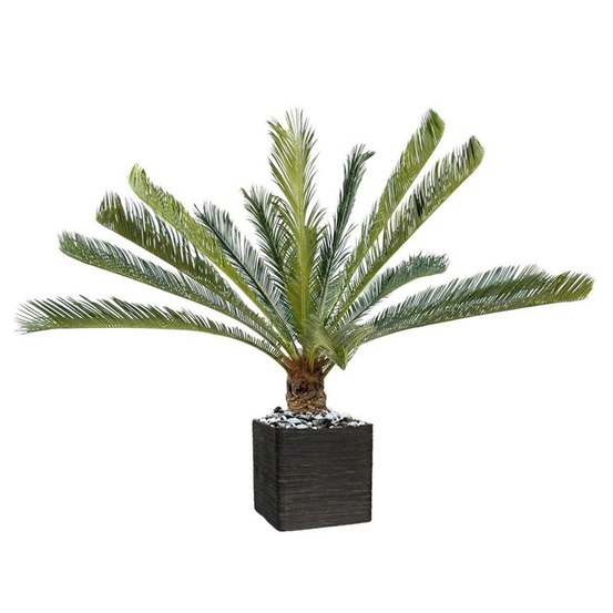 Palmier cycas artificiel en pot h 100 cm vert - dimhaut: h 100 cm - couleur: ver