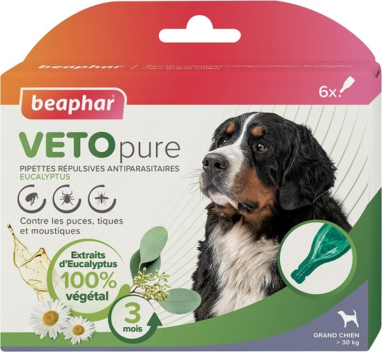 – vetopure – pipettes répulsives antiparasitaires grand chien (>30 kg)