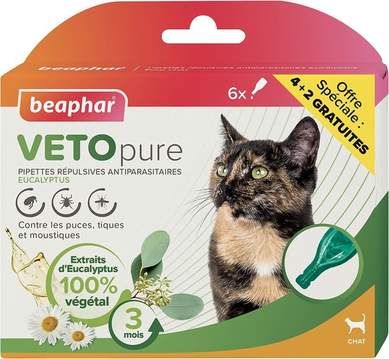 – vetopure – pipettes répulsives antiparasitaires chat