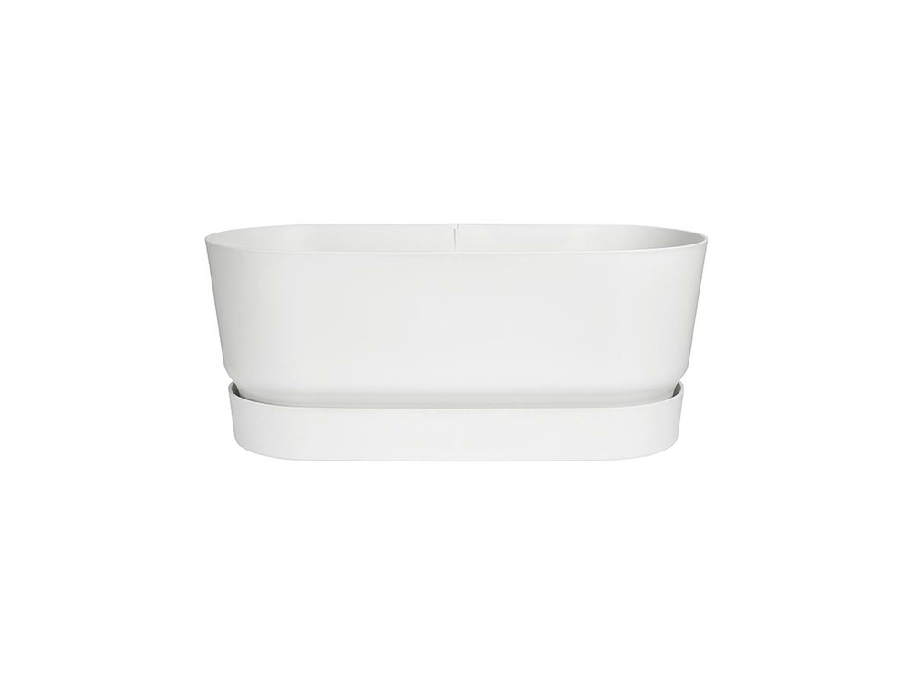 Jardinière greenville terrasse 78 x 35 x 33 cm avec roulettes - blanc