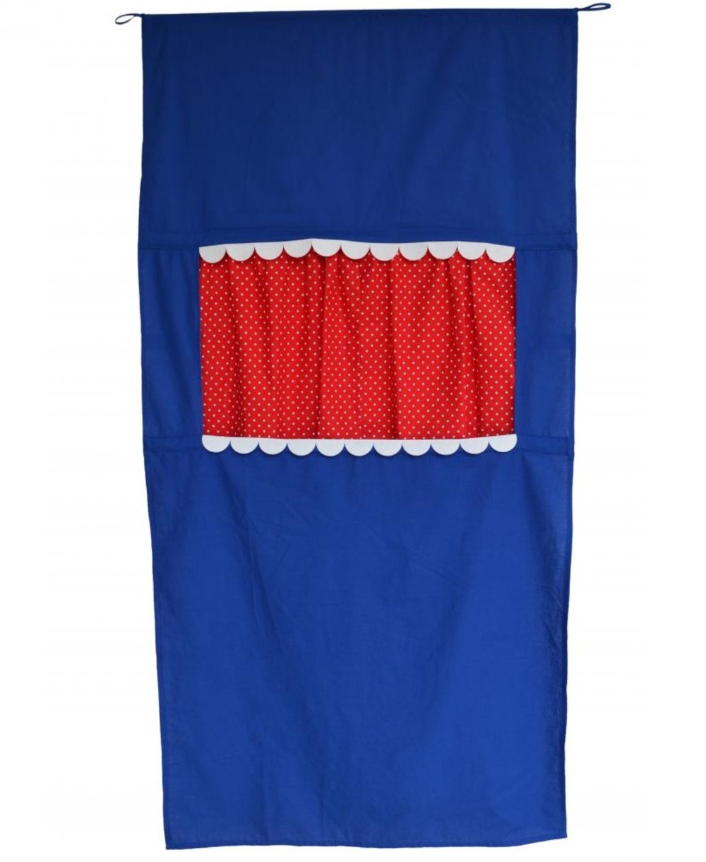 Théâtre de porte en tissu bleu