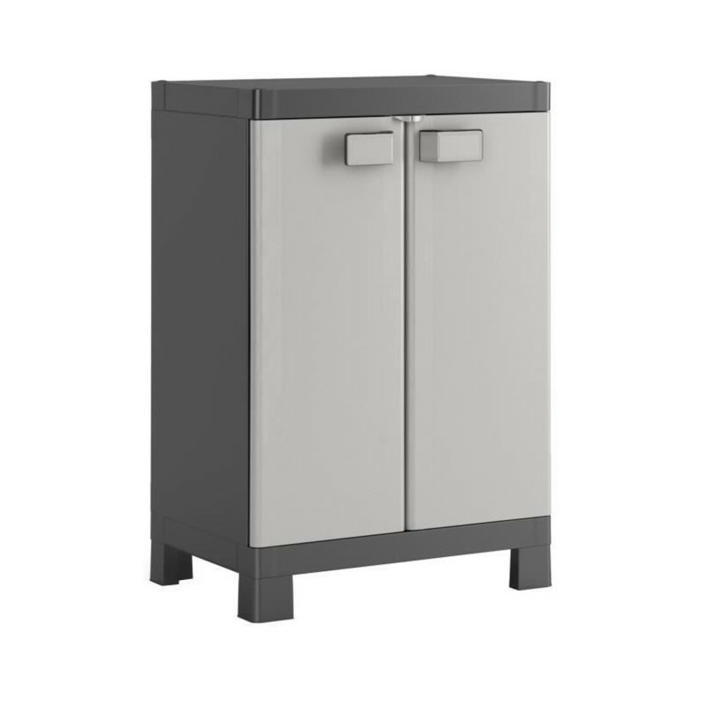 | armoire basse logico, noir / gris, 65 x 45 x 97 cm