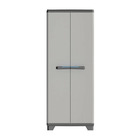 Keter | armoire haute linear, noir / gris / bleu, 68 x 39 x 173 cm