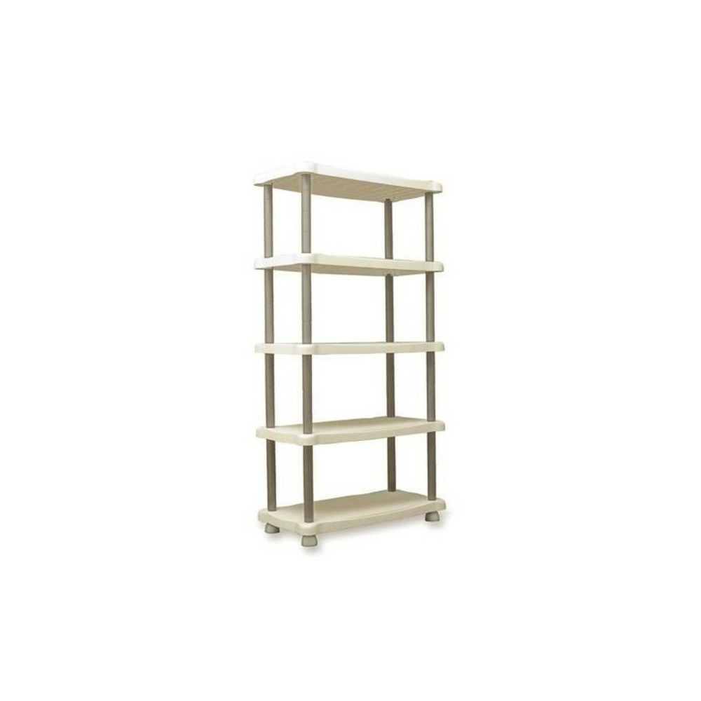 Etagere 5 plateaux grande largeur - supporte 30kg par plateau : h 184 x l 88 x profondeur 44cm beige clair et foncé