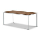 Table de jardin - table 180 cm - aluminium blanc et plateau eucalyptus fsc - atelier