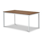 Table de jardin - table 160 cm - aluminium blanc et plateau eucalyptus fsc - atelier