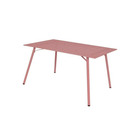 Table de jardin rectangulaire - 120 cm - acier - rose