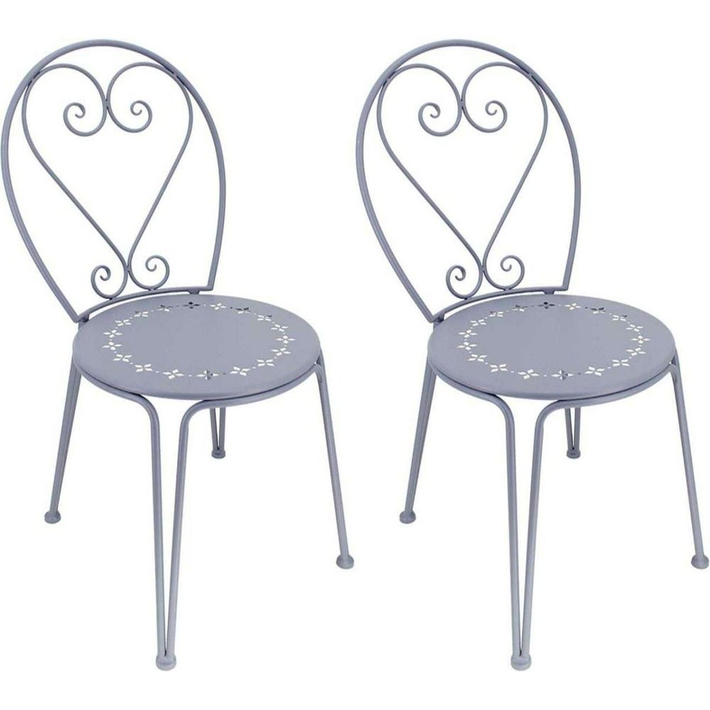 Chaise détente en fer belle époque lot de 2