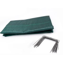 Kit Toile De Paillage 130 G/m² Verte 1,25 M X 10 M + 20 Agrafes – Anti-Mauvaises Herbes Efficace