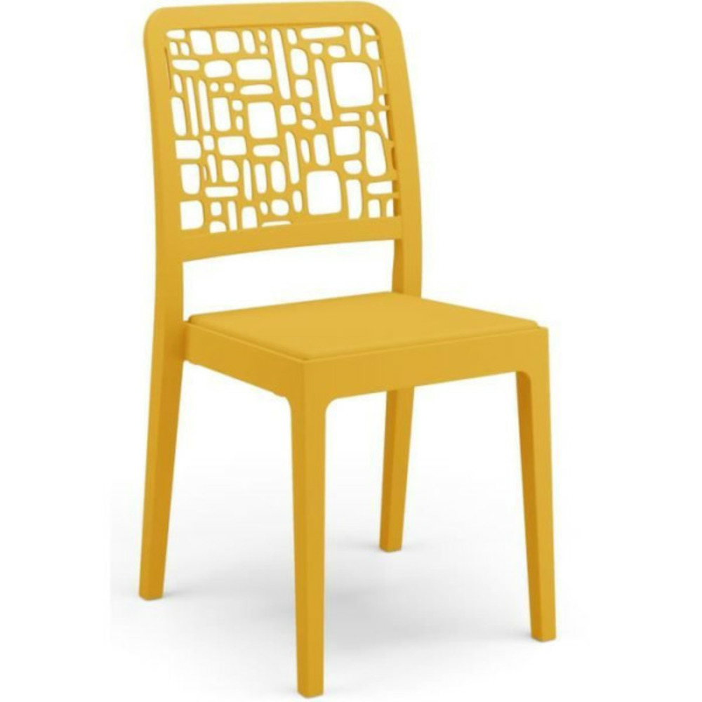 Lot de 4 chaises -  - medea - 51 x 46 x h88 cm - moutarde