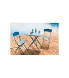 Set bistrot 2 personnes - table 70x70 cm + 2 chaises - acier thermolaqué - bleu - hieno