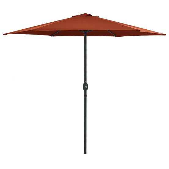 Parasol d'extérieur et mât en aluminium 270 x 246 cm terre cuite