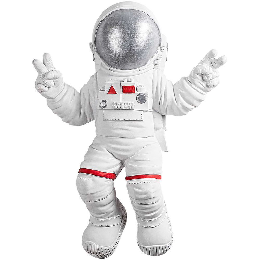 Décoration murale en polyester astronaute casque argenté