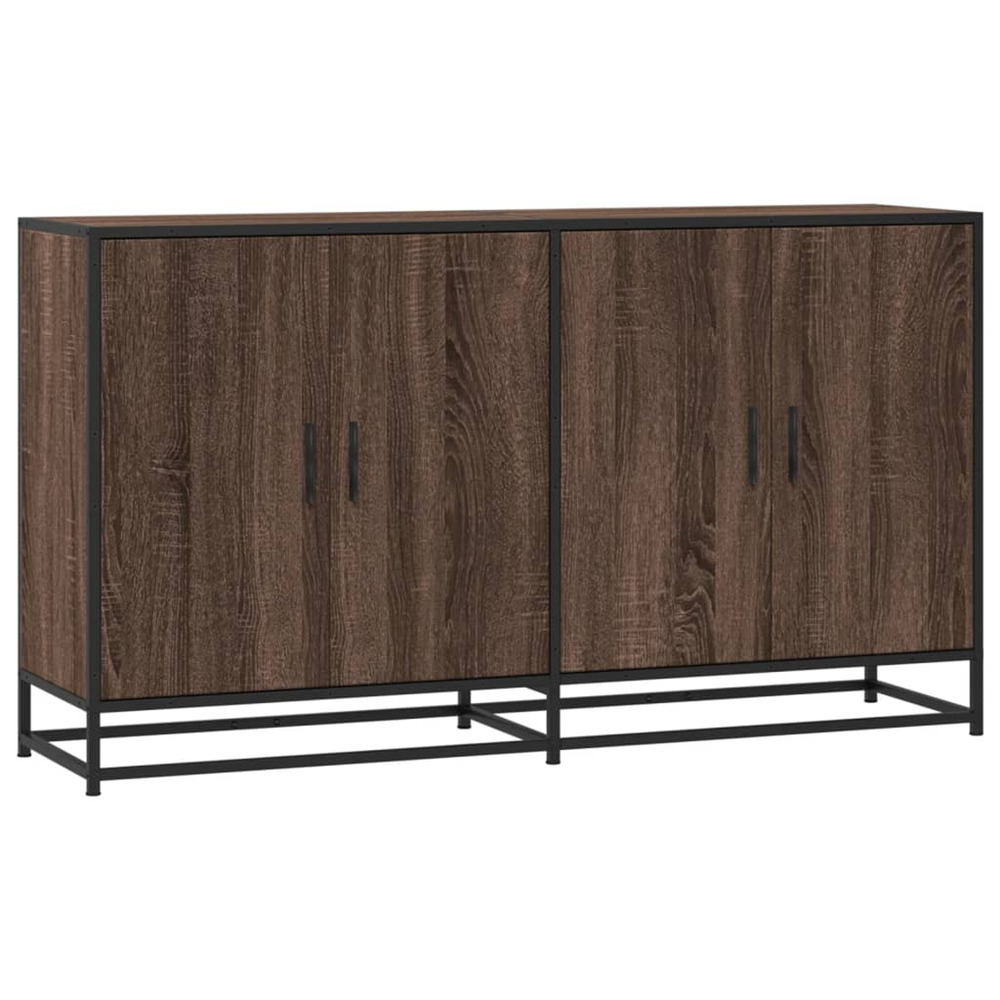 Buffet chêne marron 134x35x76 cm bois d'ingénierie