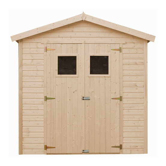 Abri de jardin en bois 4 m² - h228 x 233 x 222 cm - construction de panneaux en bois naturel - avec sol imprégné - m351+m351g