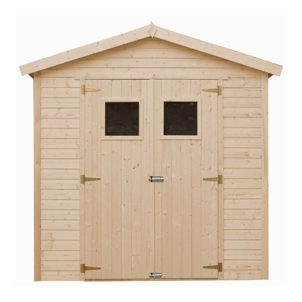 Abri de jardin en bois 4 m² - h228 x 233 x 222 cm - construction de panneaux en bois naturel - m351