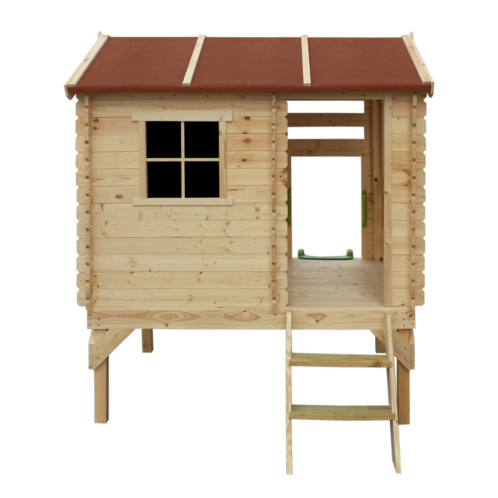 Maisonnette en bois avec toboggan - 82x146xh205cm/1. 1m2 - M501C