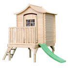 Maisonnette en bois avec toboggan 1.1 m2 - 175 x 146 x h212 cm - maison jardin enfant exterieur bois - M550A